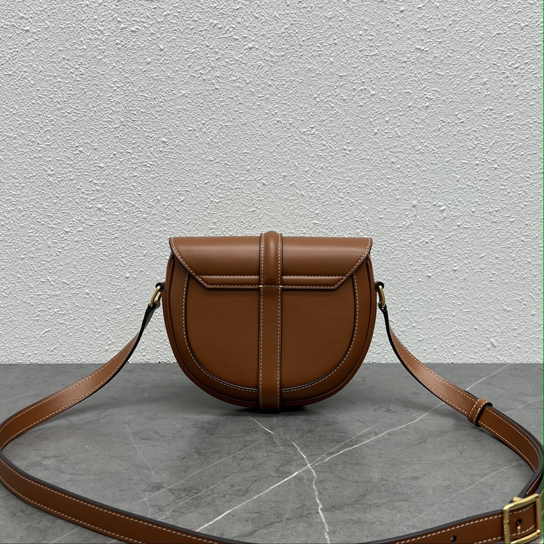 Celine Besace 16 Satinated Calfskin Shoulder Bag Brown 188013